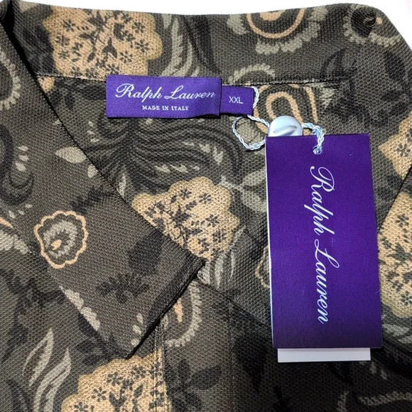 Ralph Lauren Black and Tan Casual Button Down Shirt - Picture 2 of 12